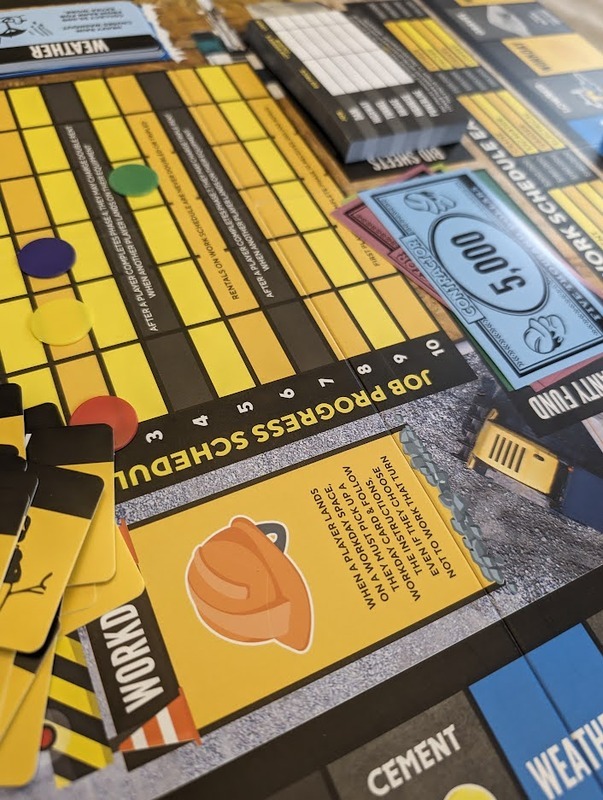 A closeup of a game being played